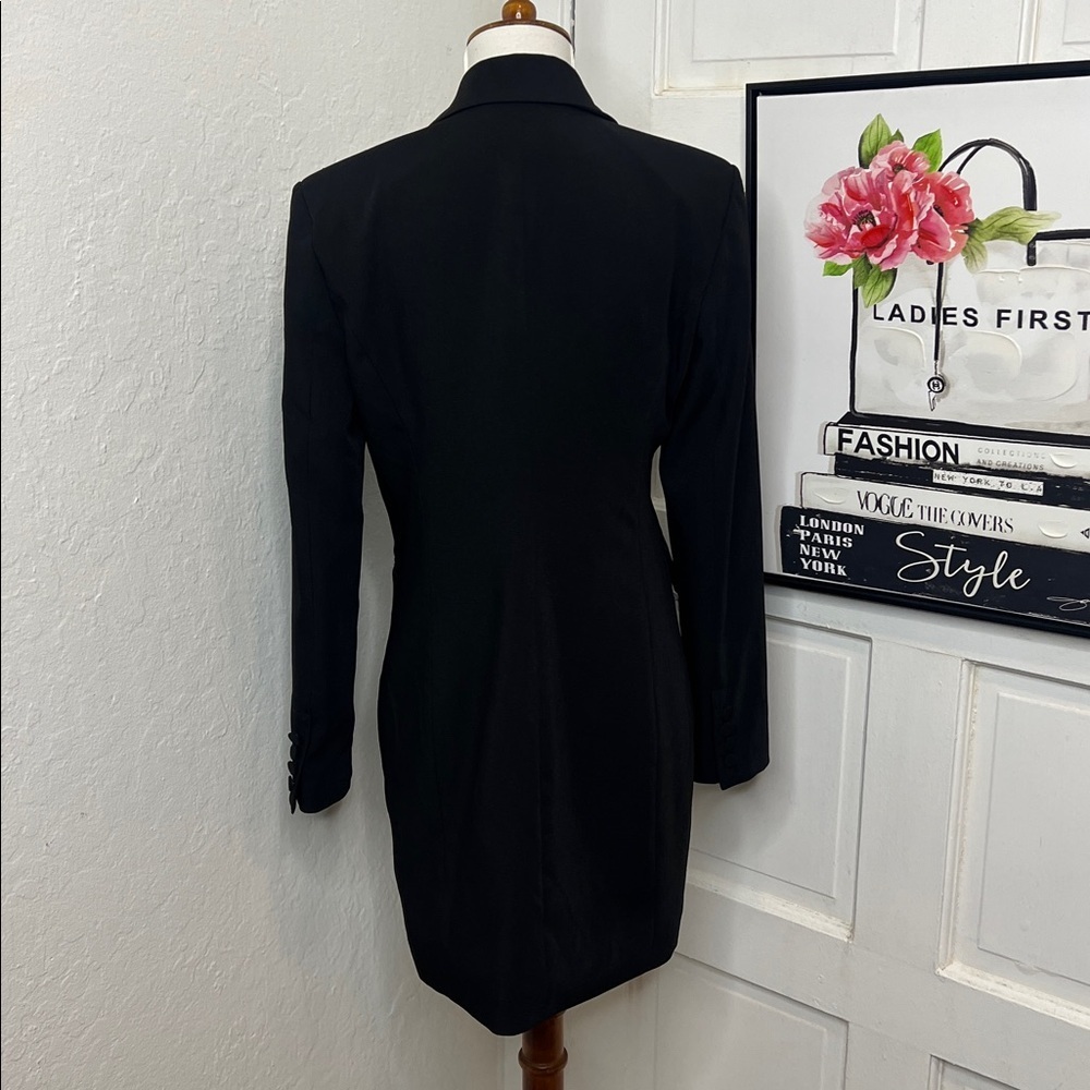 Avec Les Filles Black Double Breasted Long Blazer Size S - Picture 4 of 8